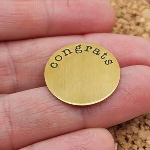 5/$21 🦉 O2 ORIGAMI OWL LARGE GOLD CONGRATS PLATE FOR LIVING LOCKETS NEW